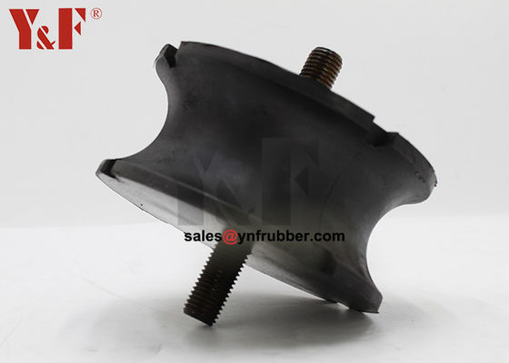 Black Round Rubber Bobbin Mounts Resistensi getaran Tugas berat